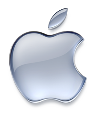 Logotipo de Apple gris brillante